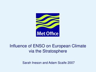 Influence of ENSO on European Climate via the Stratosphere
