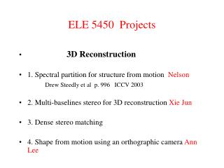 ELE 5450 Projects