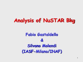 Analysis of NuSTAR Bkg