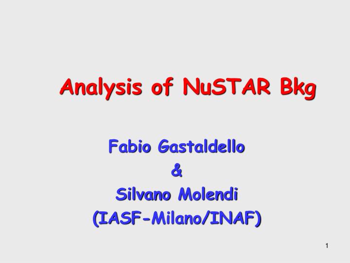 analysis of nustar bkg