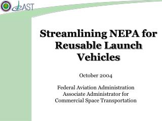 Streamlining NEPA for Reusable Launch Vehicles