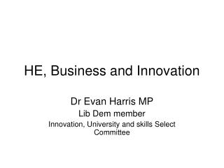 HE, Business and Innovation