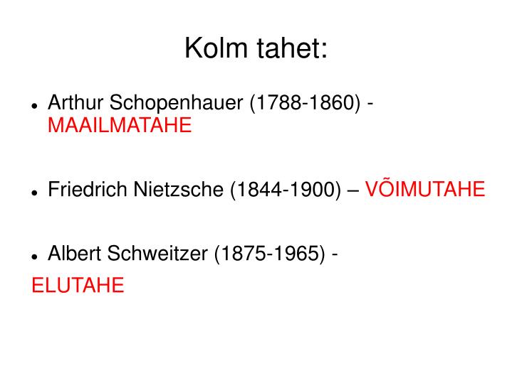 kolm tahet