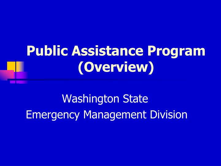 public assistance program overview