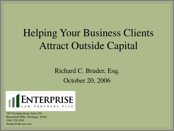 helping your business clients attract outside capital
