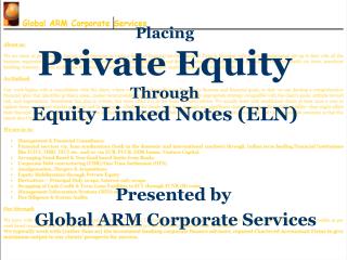 Placing Private Equity Through Equity Linked Notes (ELN)