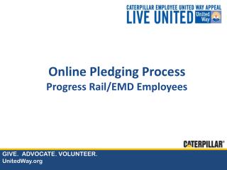 Online Pledging Process Progress Rail/EMD Employees