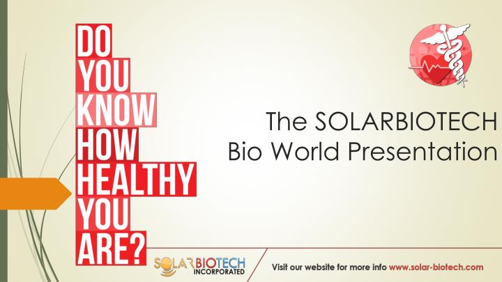 the solarbiotech bio world presentation