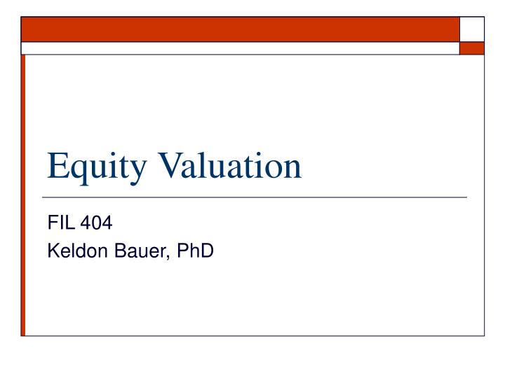 equity valuation