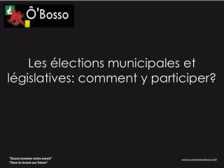 les lections municipales et l gislatives comment y participer