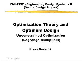 EML4552 - Engineering Design Systems II (Senior Design Project)