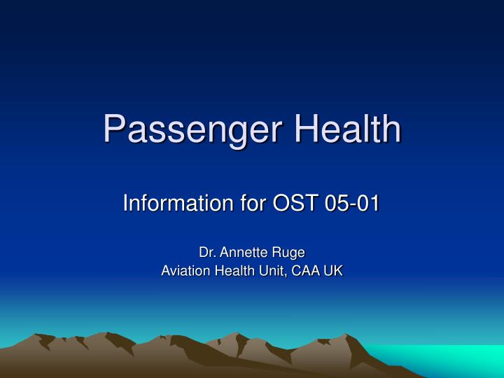 passenger health