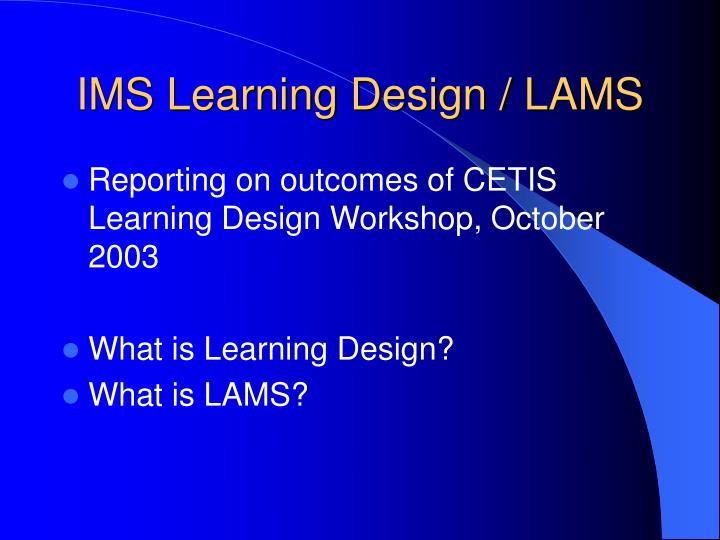 ims learning design lams