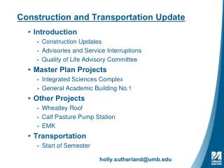Construction and Transportation Update