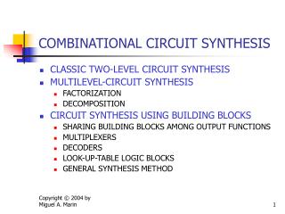 COMBINATIONAL CIRCUIT SYNTHESIS