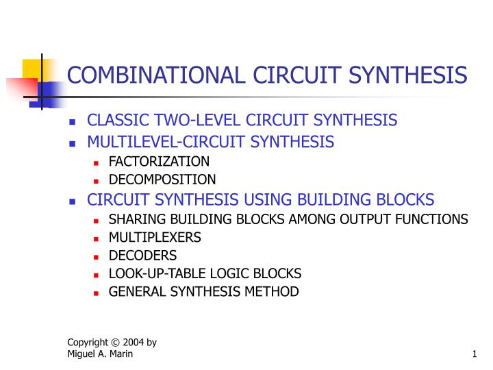 combinational circuit synthesis