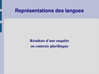 repr sentations des langues