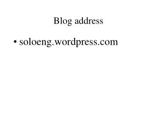 Blog address