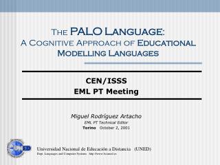 The PALO Language : A Cognitive Approach of Educational Modelling Languages