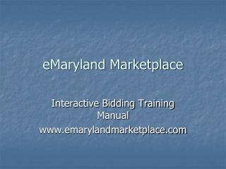 eMaryland Marketplace