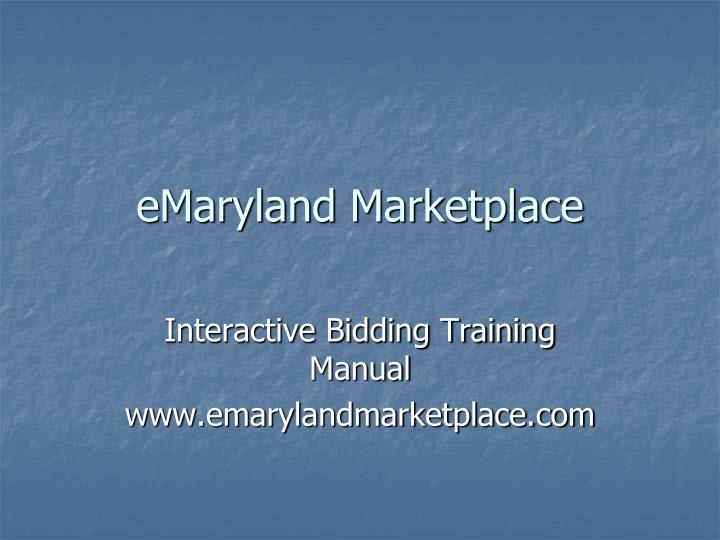 emaryland marketplace