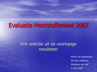 evaluatie meststoffenwet 2007