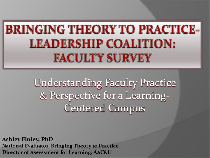 understanding faculty practice perspective for a learning centered campus