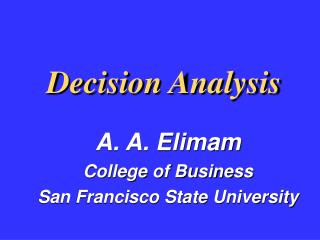 Decision Analysis