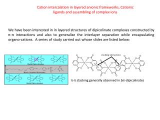 ?-? stacking generally observed in bis -dipicolinates