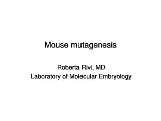 Mouse mutagenesis
