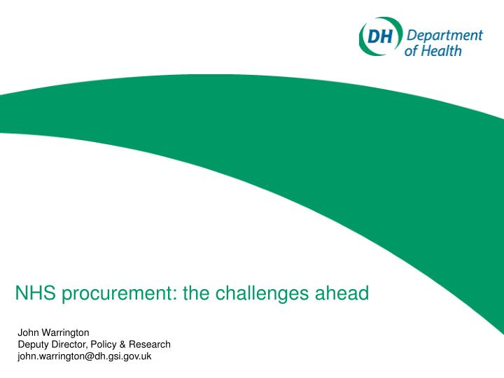 nhs procurement the challenges ahead