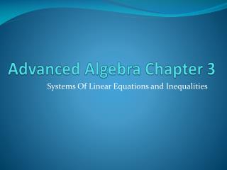 advanced algebra chapter 3