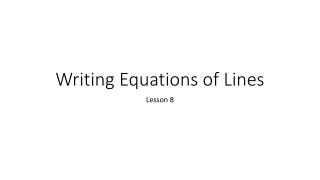 writing equations of lines