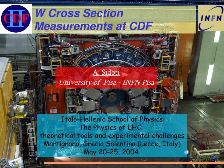 w cross section measurements at cdf
