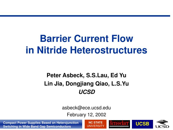 barrier current flow in nitride heterostructures