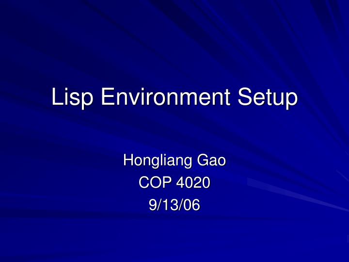 lisp environment setup