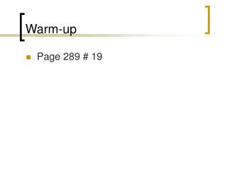 warm up