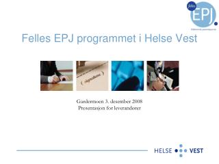 felles epj programmet i helse vest