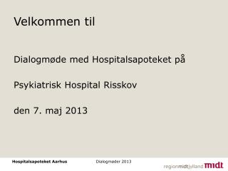velkommen til