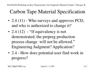 Carbon Tape Material Specification