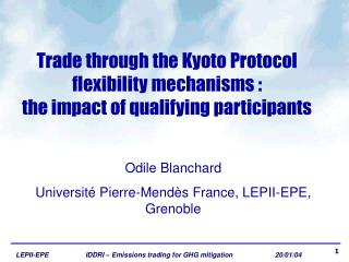 Trade through the Kyoto Protocol flexibility mechanisms : the impact of qualifying participants