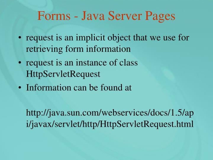forms java server pages