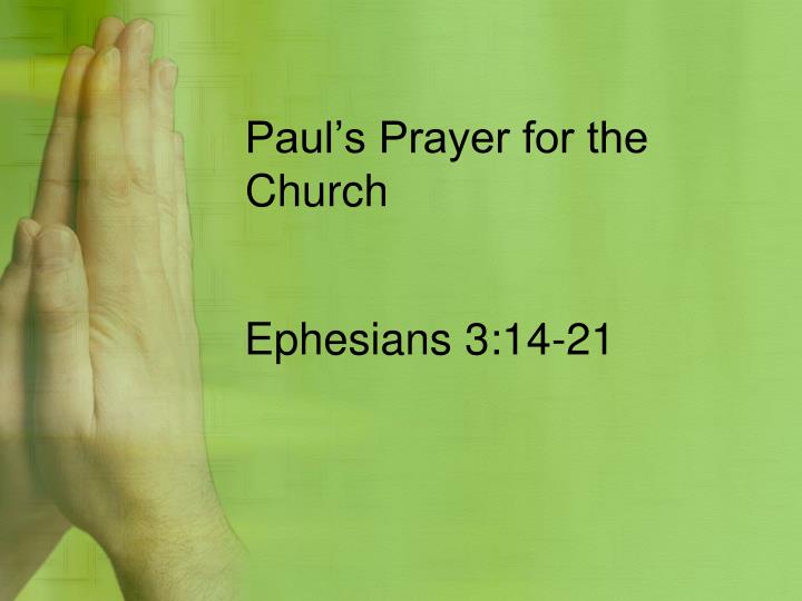 paul s prayer for the church