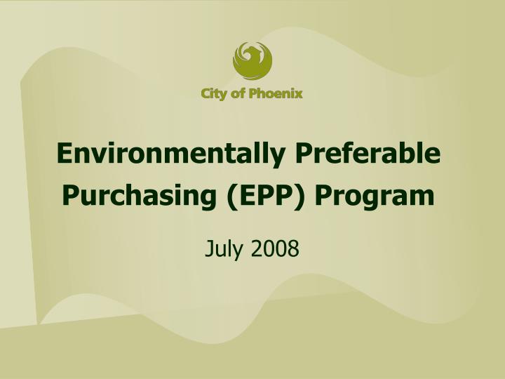 environmentally preferable purchasing epp program