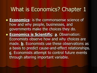 What is Economics? Chapter 1