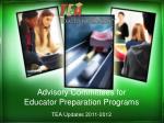 Advisory Committees for Educator Preparation Programs - slide 1