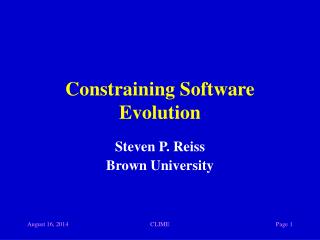 Constraining Software Evolution