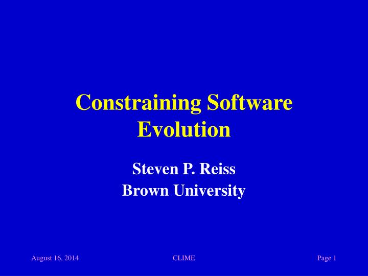 constraining software evolution