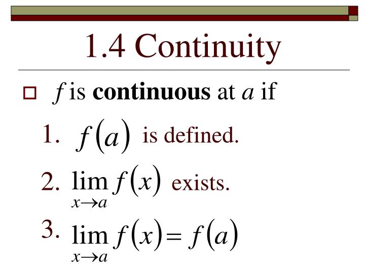 1 4 continuity