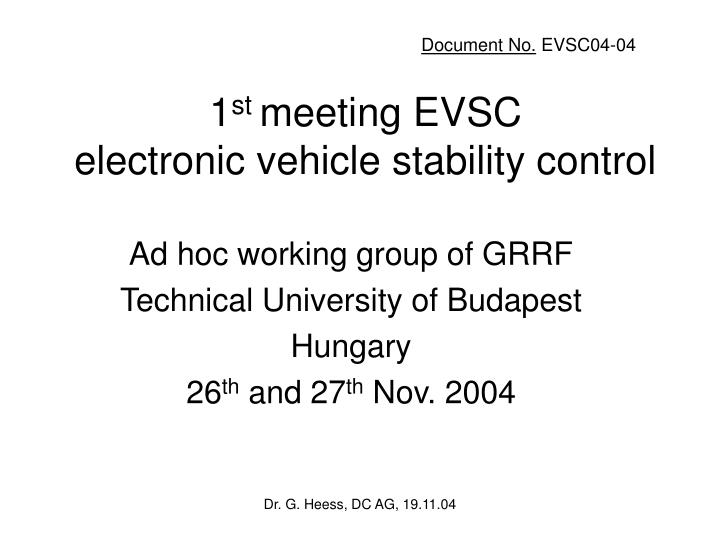 1 st meeting evsc electronic vehicle stability control